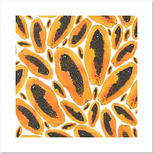 papaya pattern Posters and Art